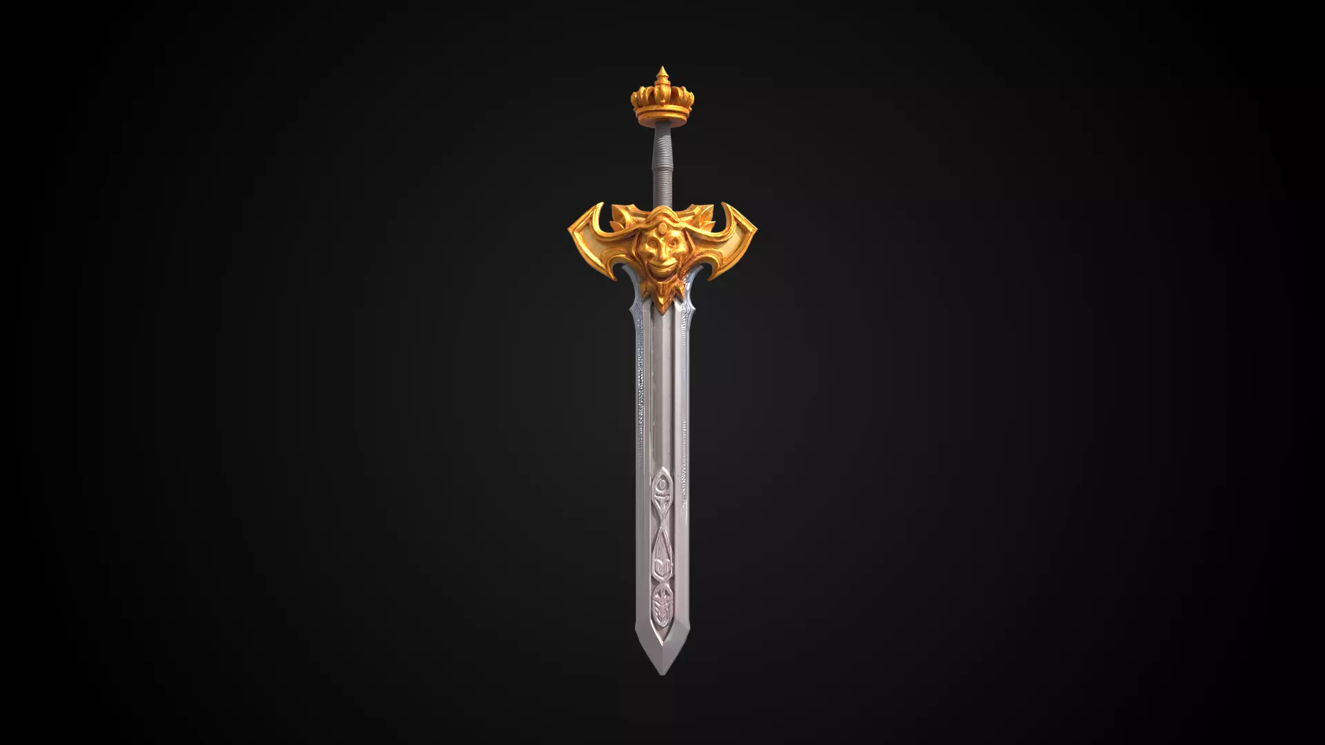 Stylized Rohan Sword - Gold Vow - Game Ready 3D model_1