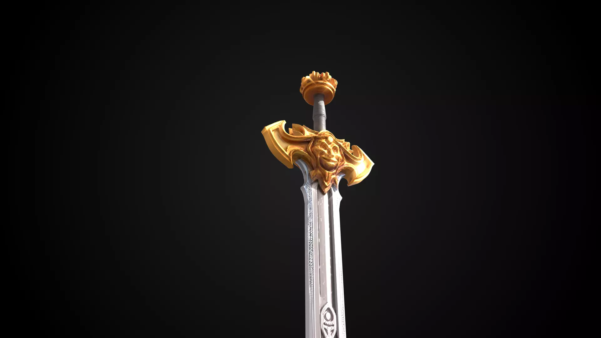 Stylized Rohan Sword - Gold Vow - Game Ready 3D model_4