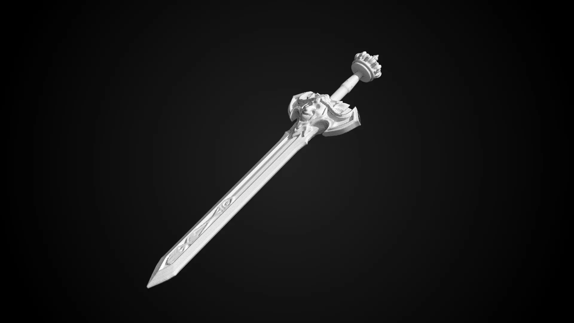 Stylized Rohan Sword - Gold Vow - Game Ready 3D model_7
