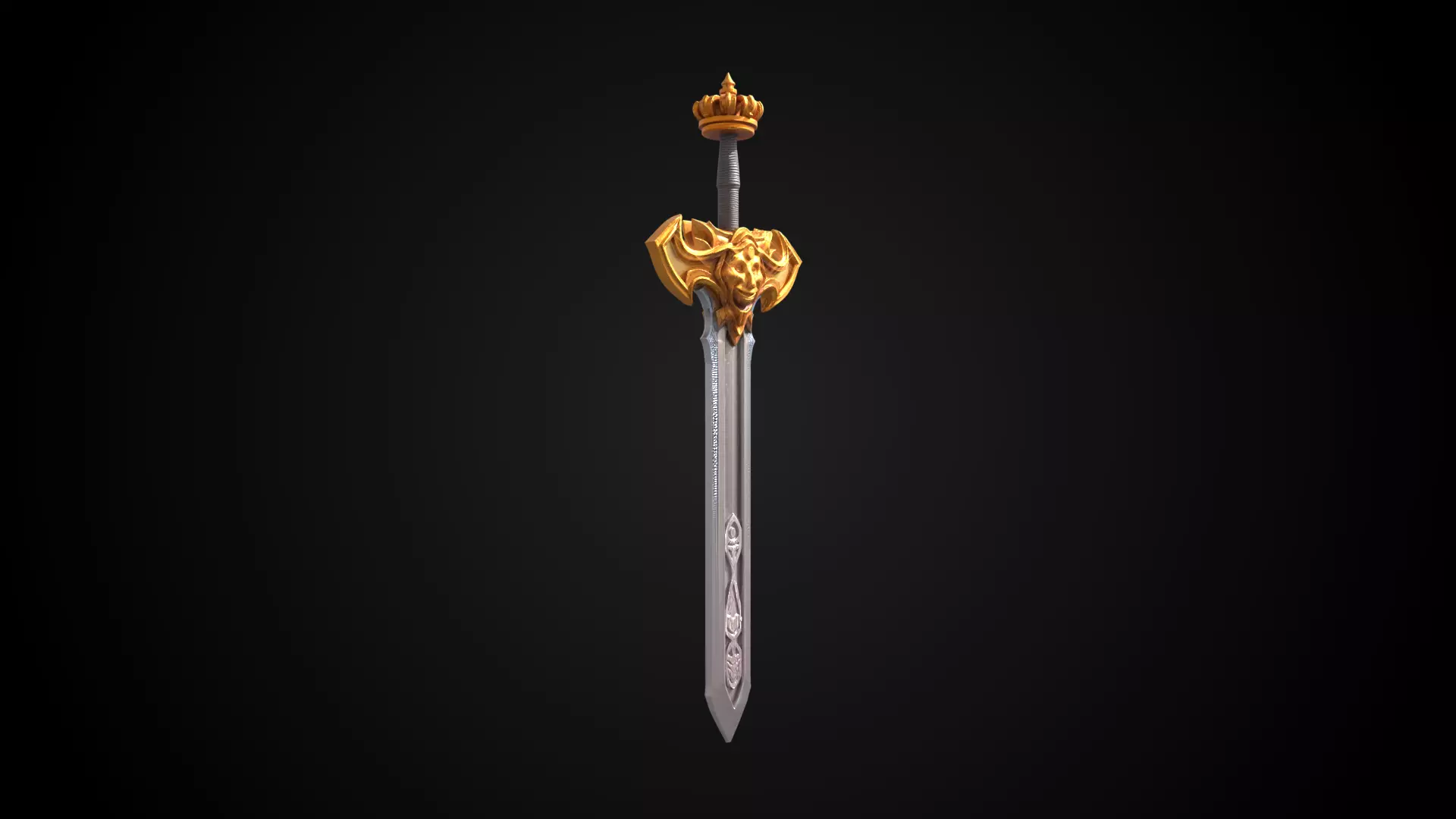 Stylized Rohan Sword - Gold Vow - Game Ready 3D model_3