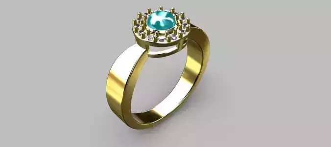 Cabochon Graduation Ring 3D print model