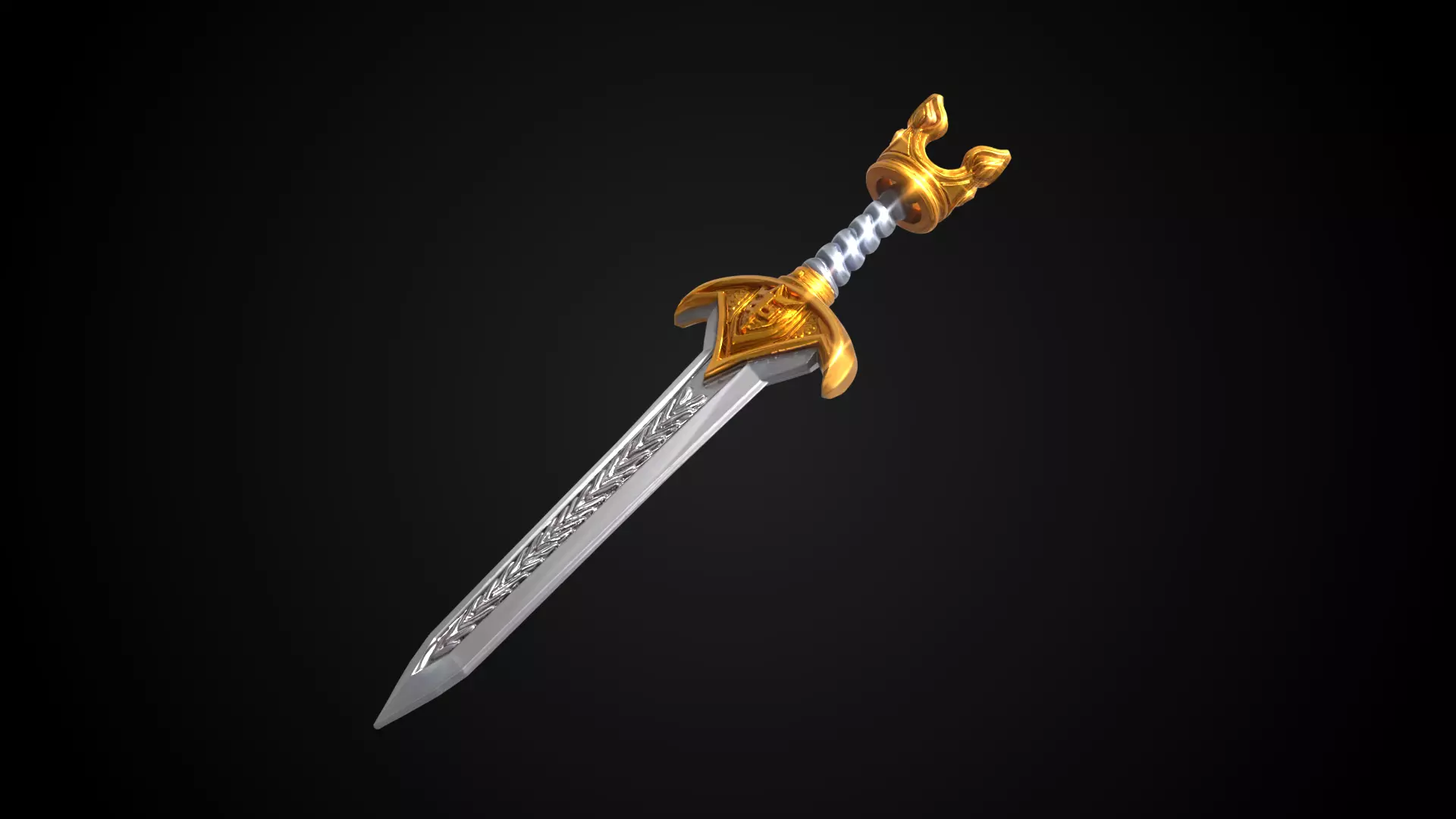 Stylized Rohan Sword - Eorls Blade - Game Ready 3D model_6