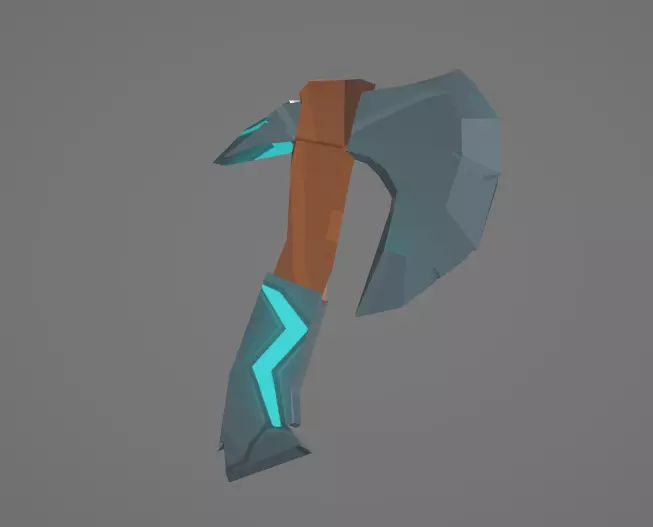 3d low poly simple ax Low-poly 3D model_1