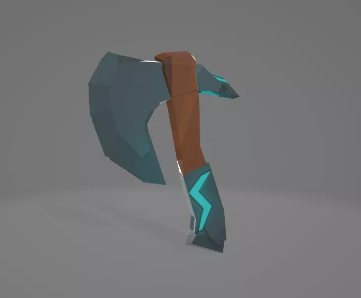 3d low poly simple ax Low-poly 3D model_0