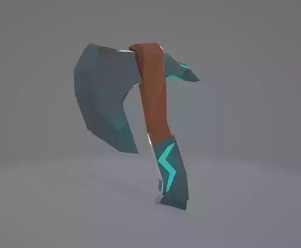 3d low poly simple ax Low-poly 3D model