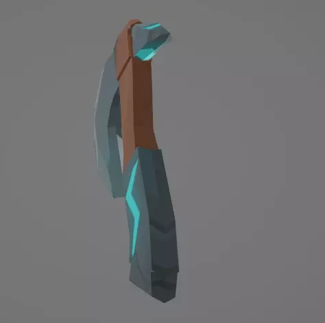 3d low poly simple ax Low-poly 3D model_2