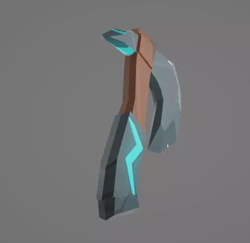 3d low poly simple ax Low-poly 3D model_3