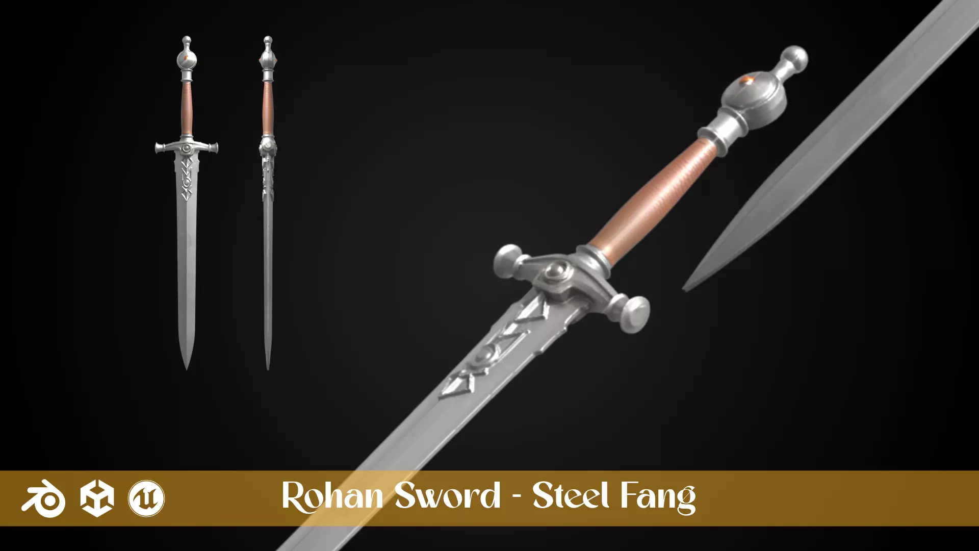Stylized Sword - Rohan Sword Pack 3D Model Collection_1