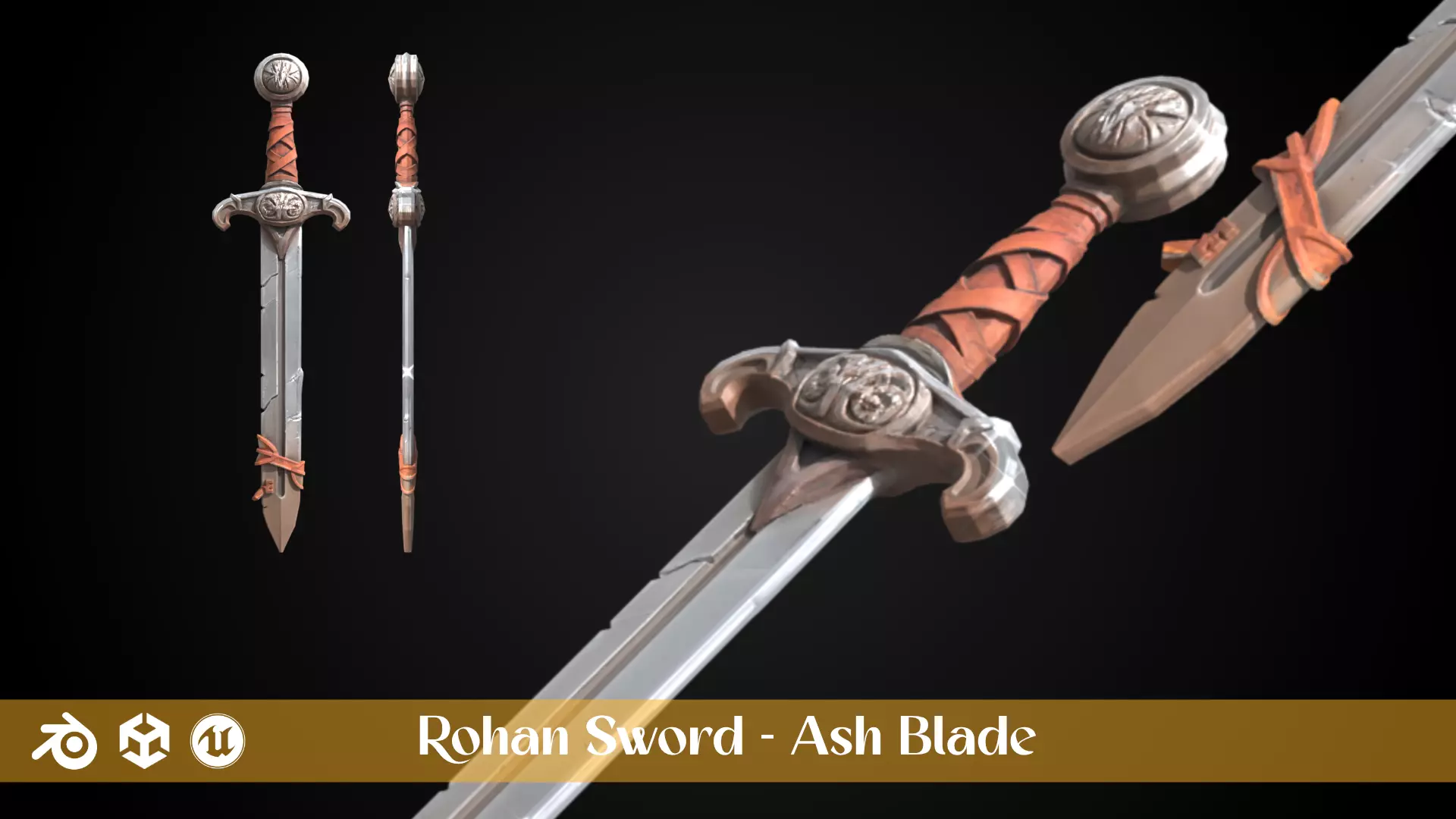 Stylized Sword - Rohan Sword Pack 3D Model Collection_2