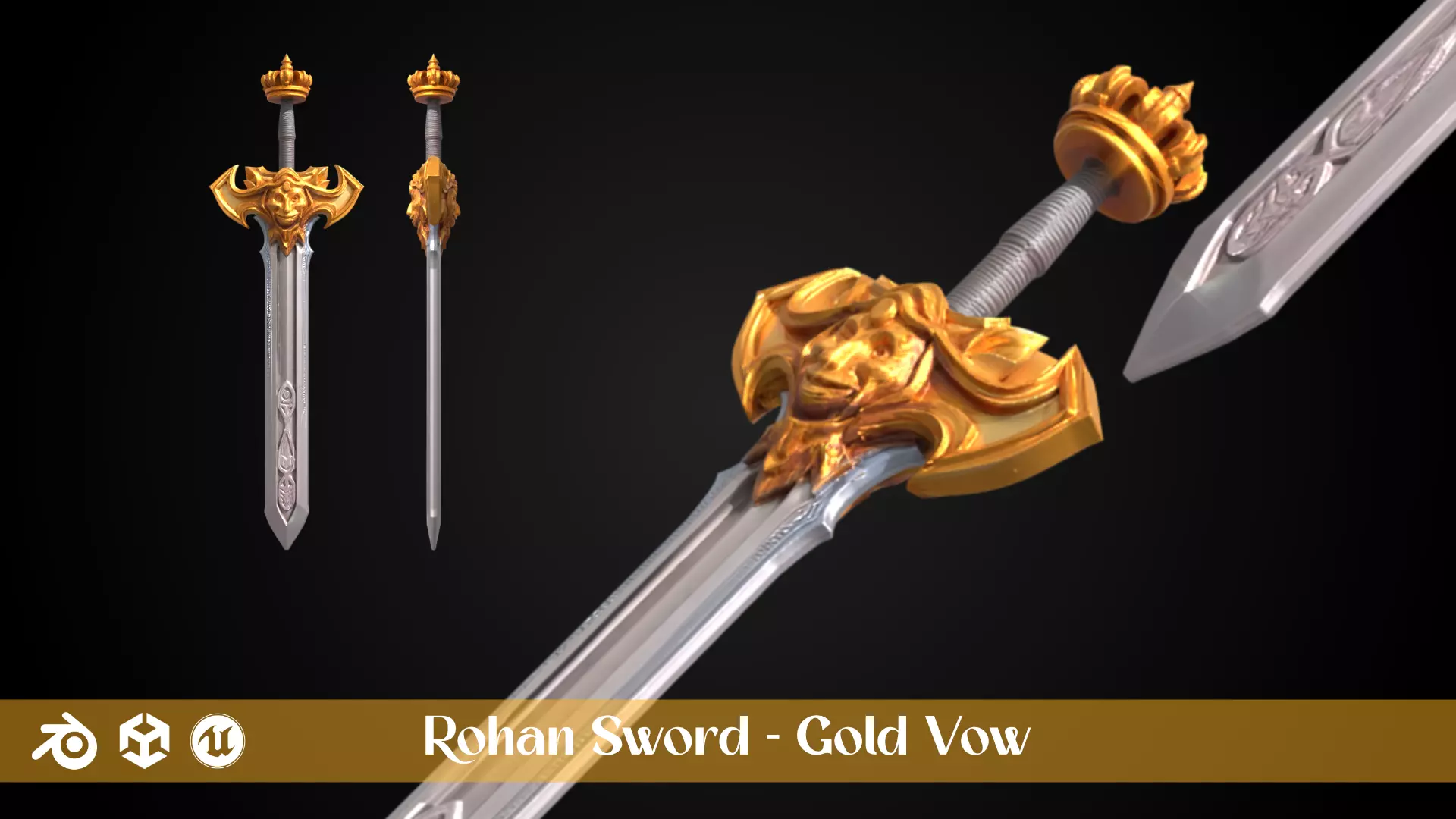 Stylized Sword - Rohan Sword Pack 3D Model Collection_9