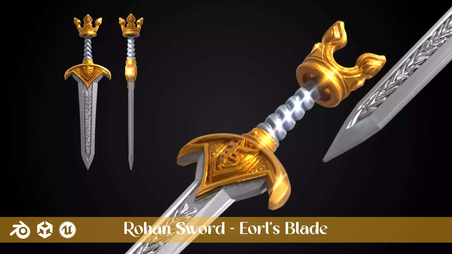 Stylized Sword - Rohan Sword Pack 3D Model Collection_10
