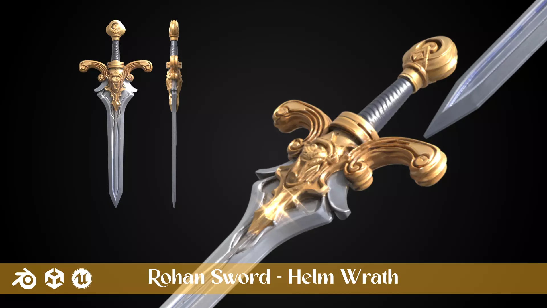 Stylized Sword - Rohan Sword Pack 3D Model Collection_7