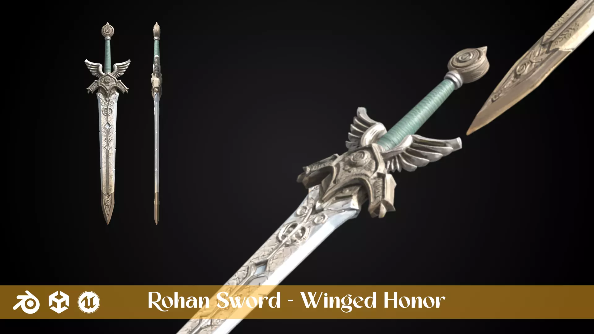 Stylized Sword - Rohan Sword Pack 3D Model Collection_3