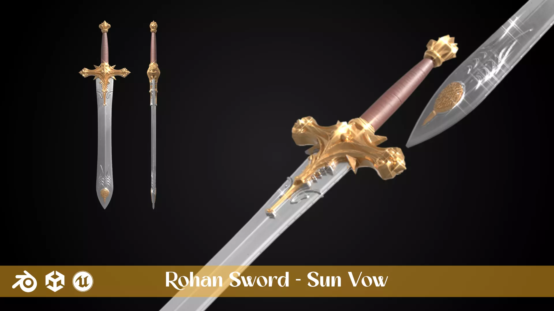 Stylized Sword - Rohan Sword Pack 3D Model Collection_5