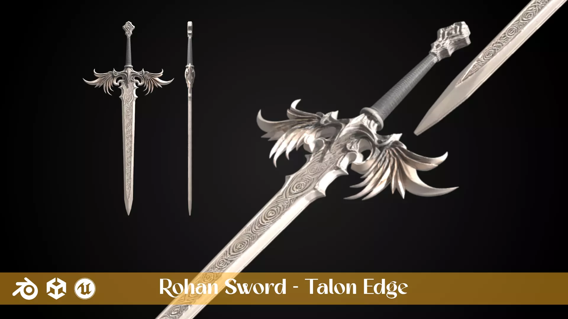 Stylized Sword - Rohan Sword Pack 3D Model Collection_4