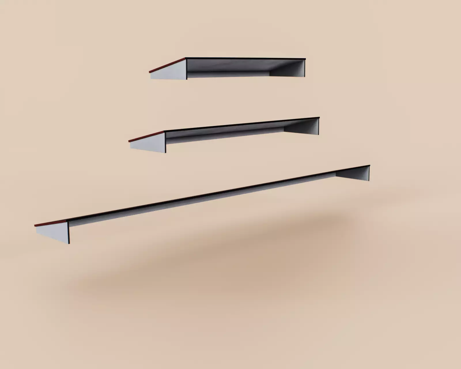 Exterior Awning Type E Set of 3 Low-poly 3D model_8