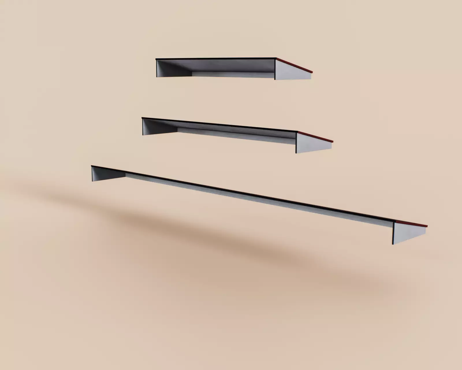 Exterior Awning Type E Set of 3 Low-poly 3D model_6