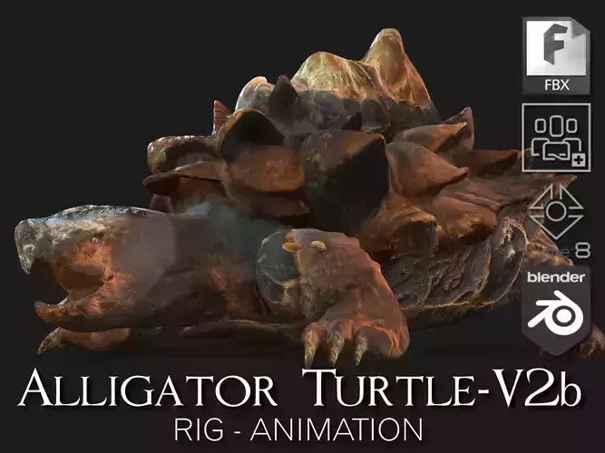 Alligator Turtle-V2b 3D model