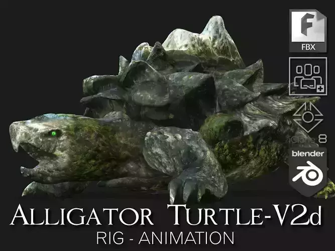 Alligator Turtle-V2d 3D model