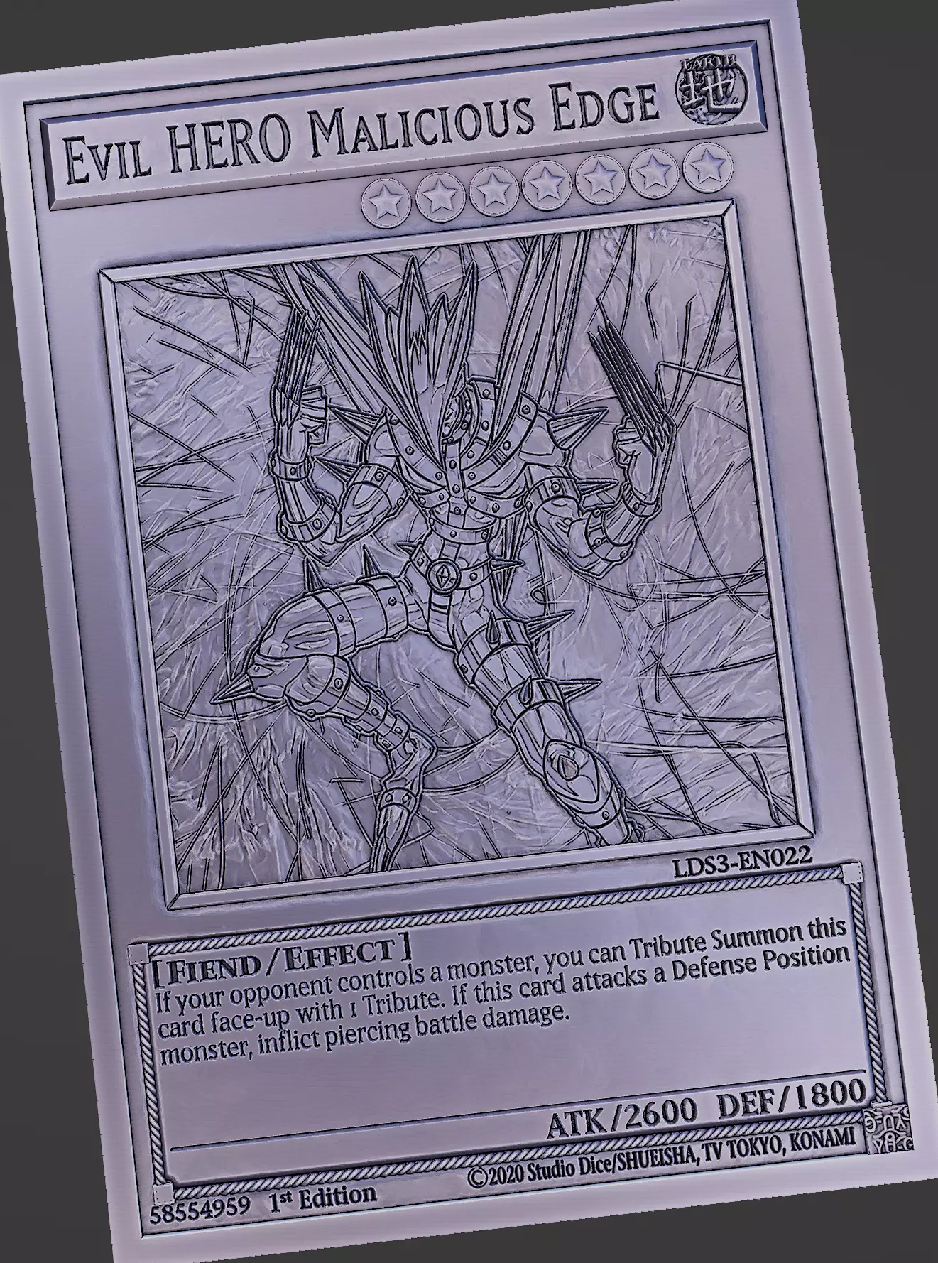 Evil HERO Malicious Edge - yu-gi-oh Free 3D print model