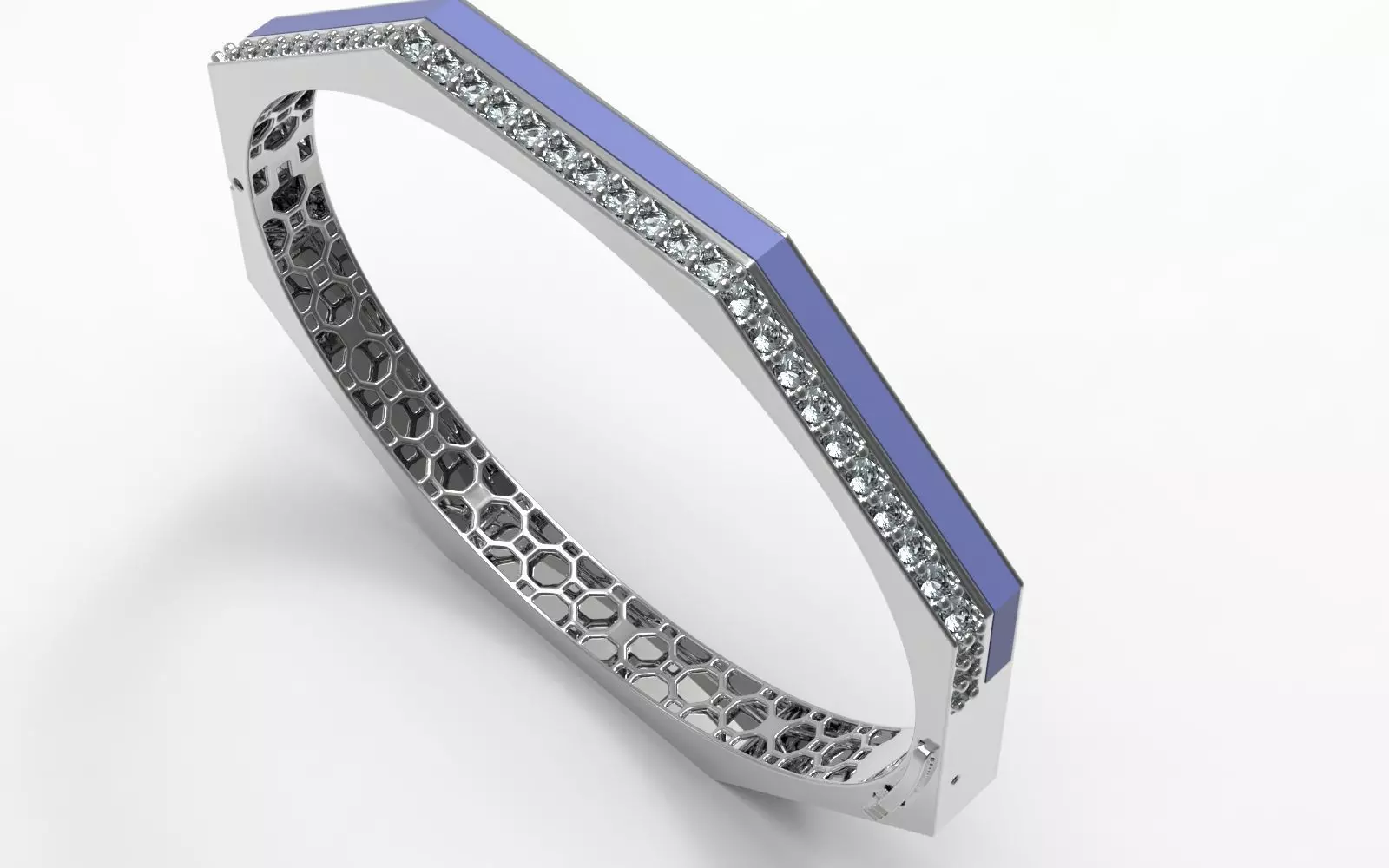 Six sided enamel bracelet 3D print model_3