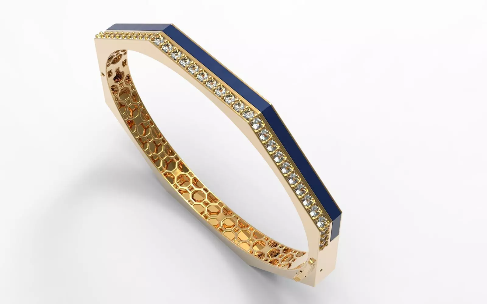 Six sided enamel bracelet 3D print model_0
