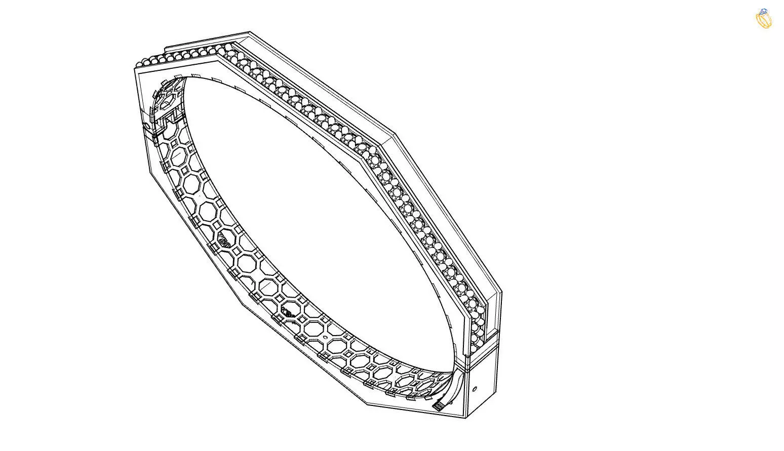 Six sided enamel bracelet 3D print model_8