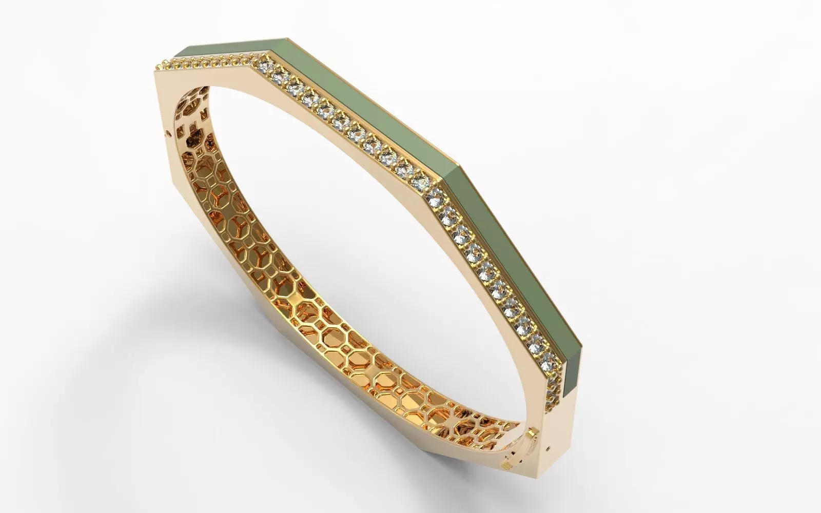 Six sided enamel bracelet 3D print model_1