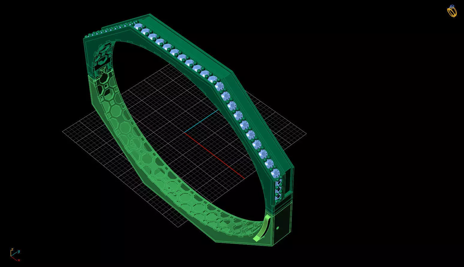 Six sided enamel bracelet 3D print model_4