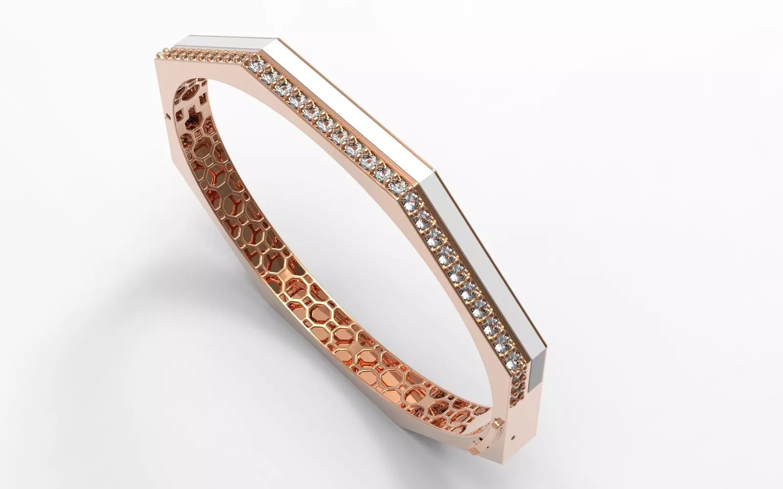 Six sided enamel bracelet 3D print model_2