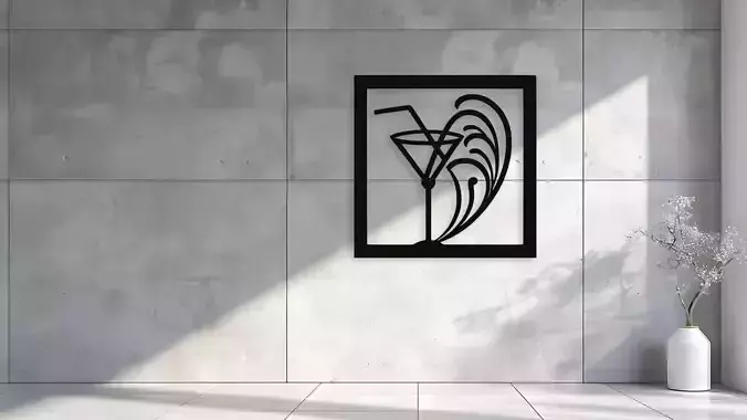 Martini Cocktail Art Deco Wall Decor