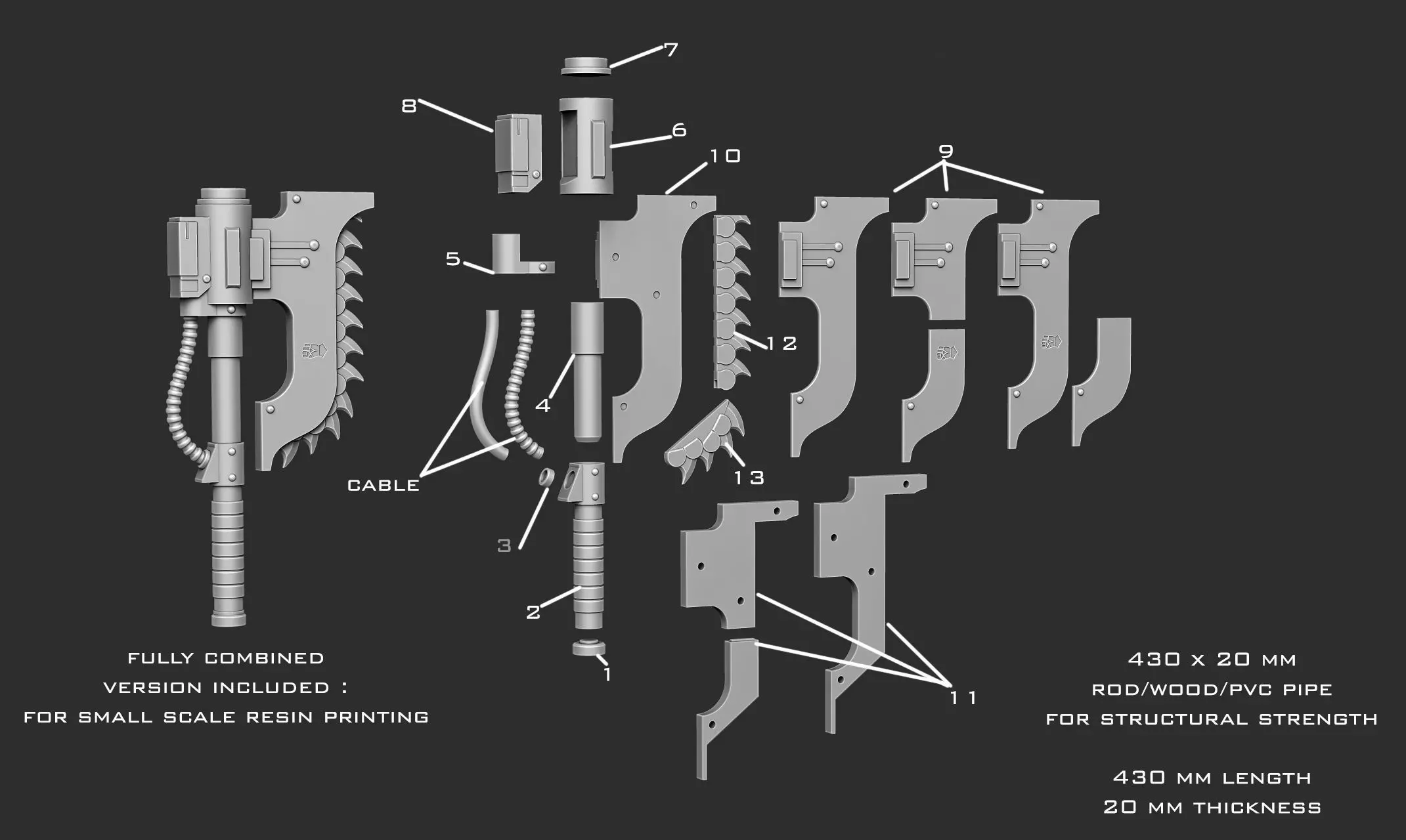 ChainAxe 3D print model_2