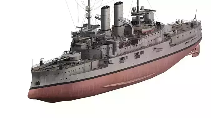 IMPERIAL GERMAN NAVY WW1 BATTLESHIP 1900S 3D model