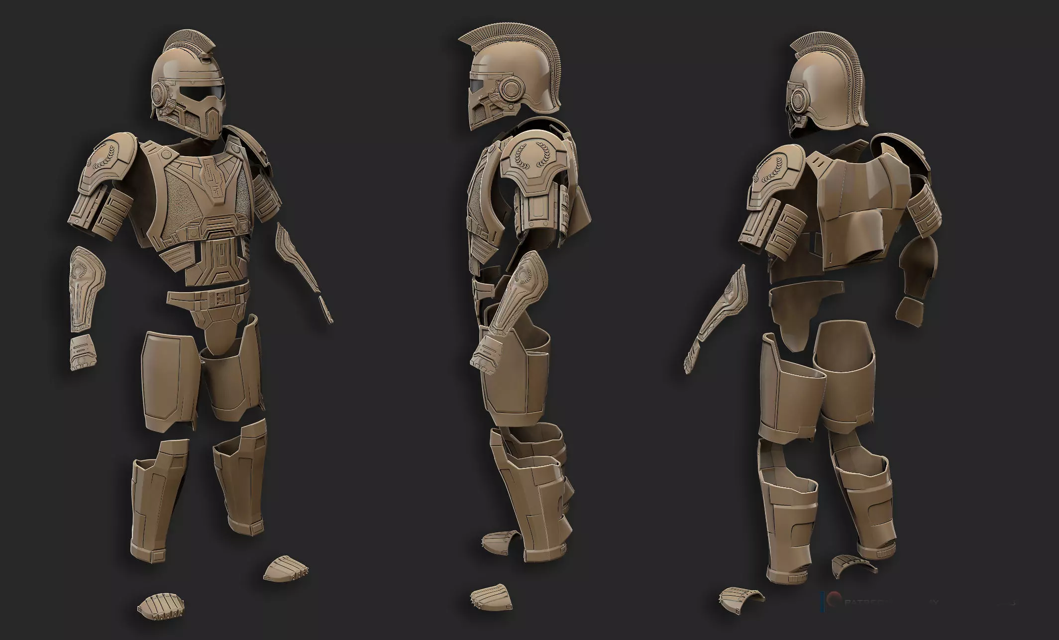 Roman infantry trooper armor 3D print model_0