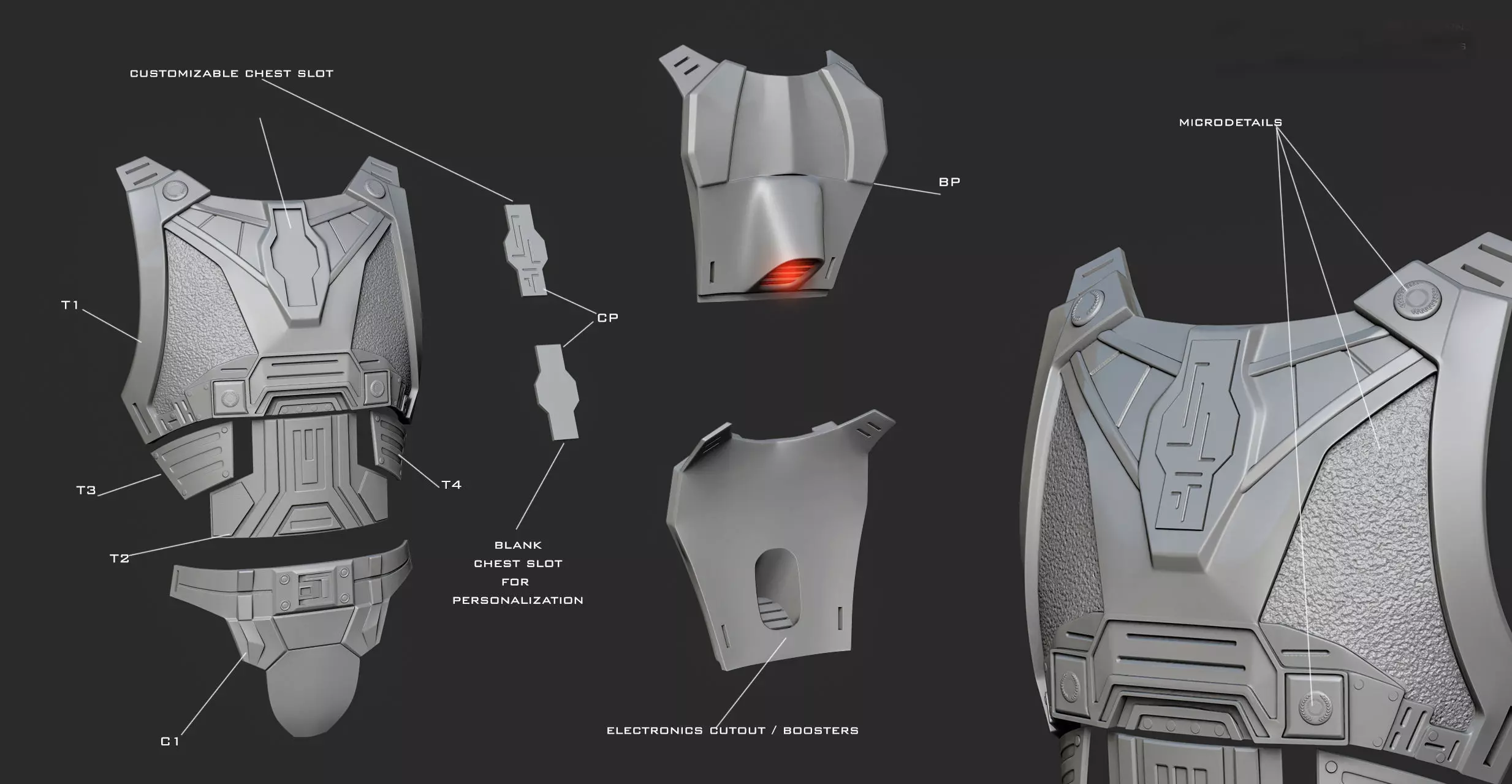 Roman infantry trooper armor 3D print model_2