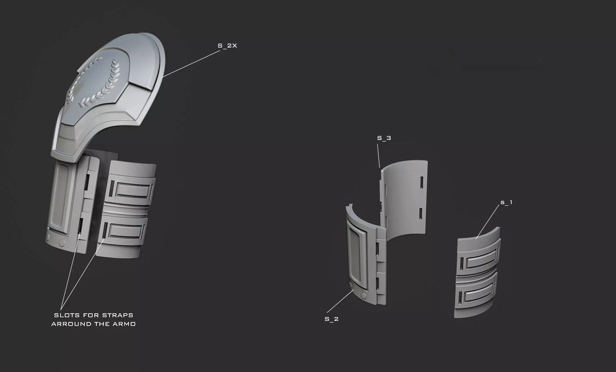 Roman infantry trooper armor 3D print model_5