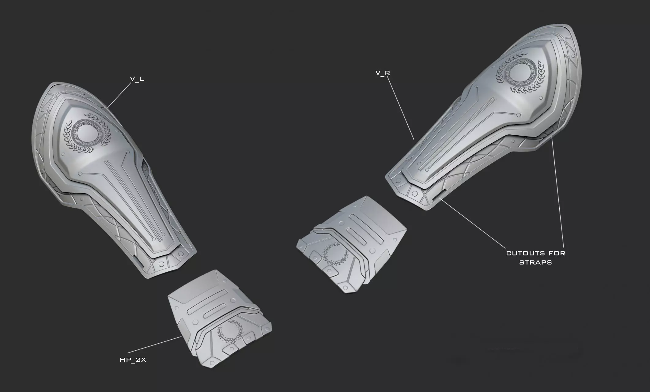 Roman infantry trooper armor 3D print model_3