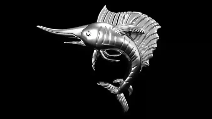 Blue Marlin Fish pendant 3d Printable