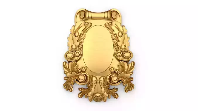 Cartouche classic decorative ornament cnc 3d printing stl 04 