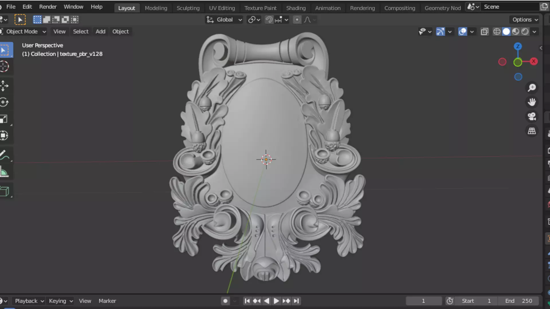 Cartouche classic decorative ornament cnc 3d printing stl 04  3D model_5