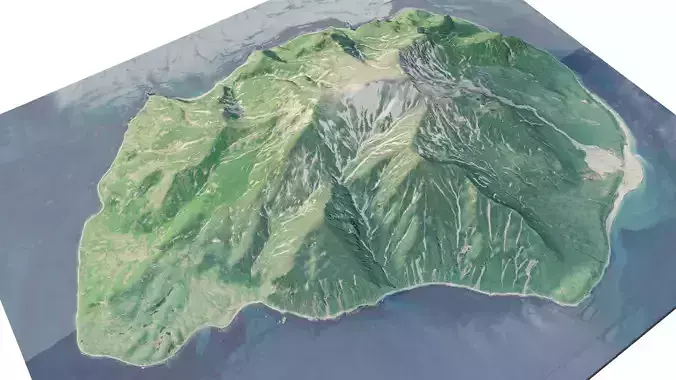 Makanrushi island full 3D model terrain