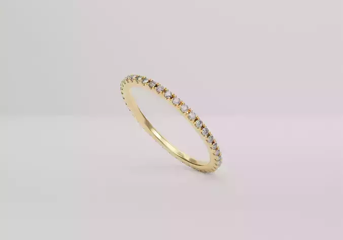 3D Model Micro Pave Ring