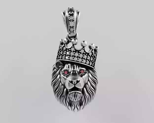 Lion Crown Pendant - Colgante Leon Corona 3D print model
