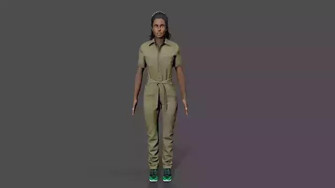 black women Low-poly 3D model