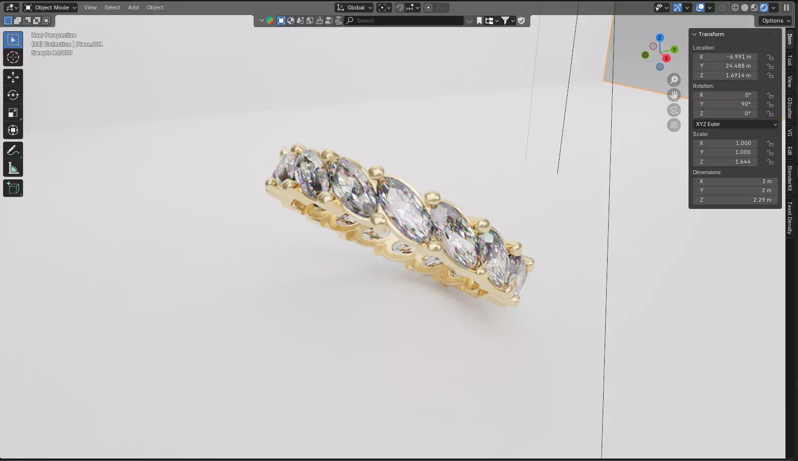 Diamond Eternity Marquise Ring 3D model Low-poly 3D model_5