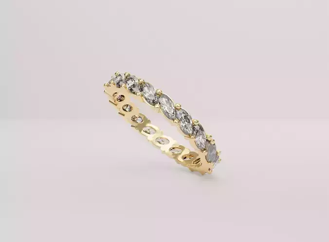 Diamond Eternity Marquise Ring 3D model