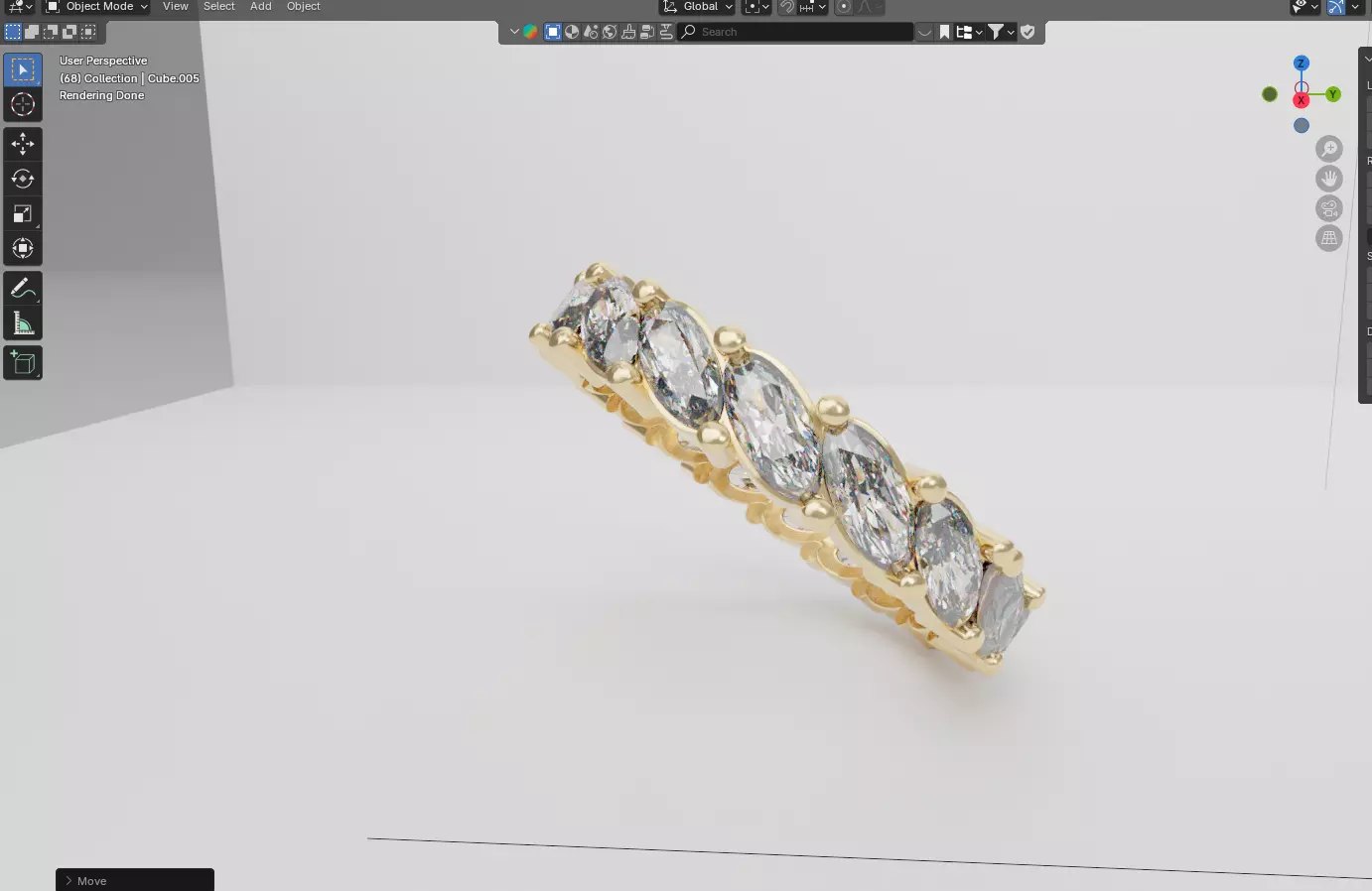Diamond Eternity Marquise Ring 3D model Low-poly 3D model_3