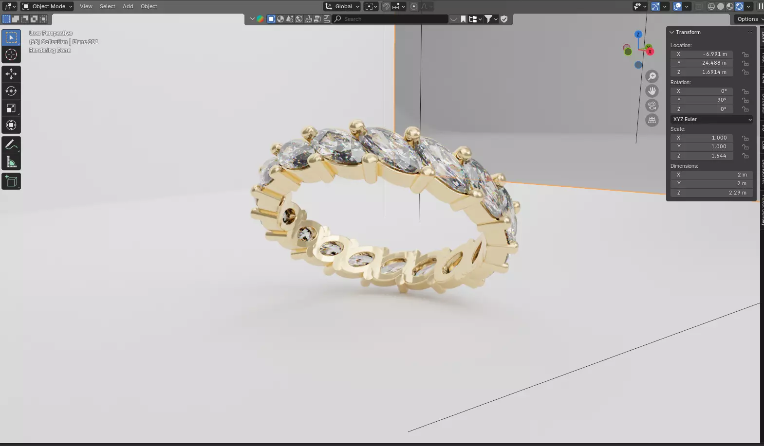 Diamond Eternity Marquise Ring 3D model Low-poly 3D model_4