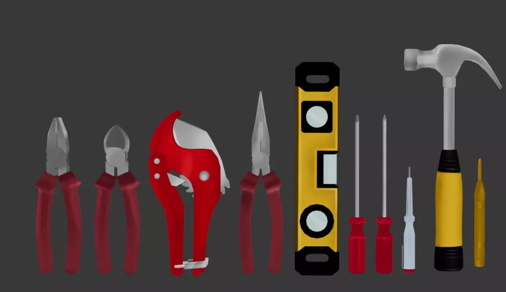 Mechanic Tool Set Low-poly 3D model_3