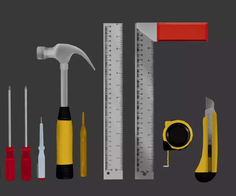 Mechanic Tool Set Low-poly 3D model_2